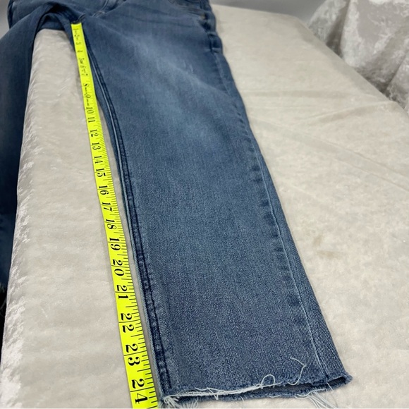 DEMOCRACY "AB" Technology size 10 Womens Raw Hem Blue Denim distressed Jeans - Picture 14 of 16